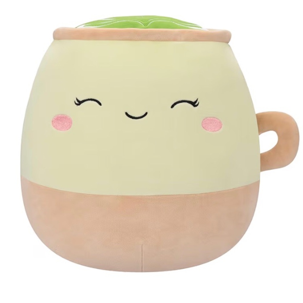 Squishmallows Rosemund Green Matcha Tea 12” NWT Smiling Mug